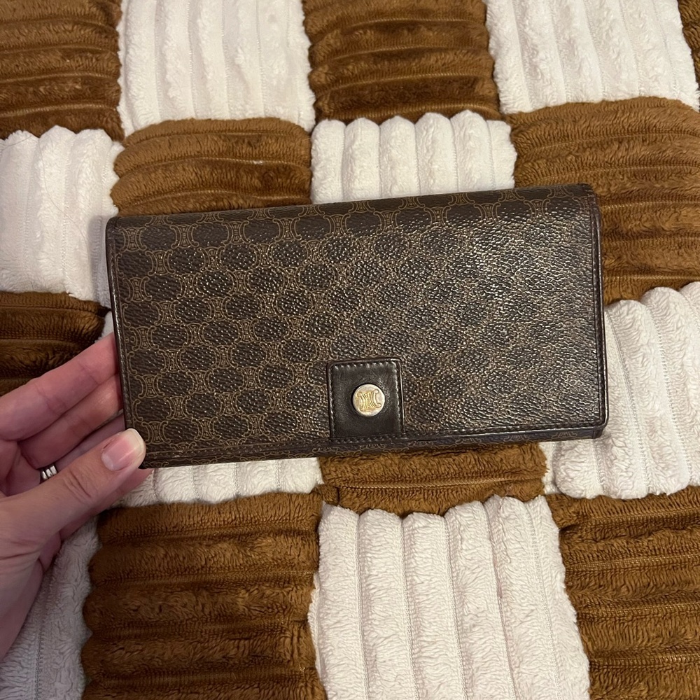 Celine Macadam Brown Snap Wallet GUC!